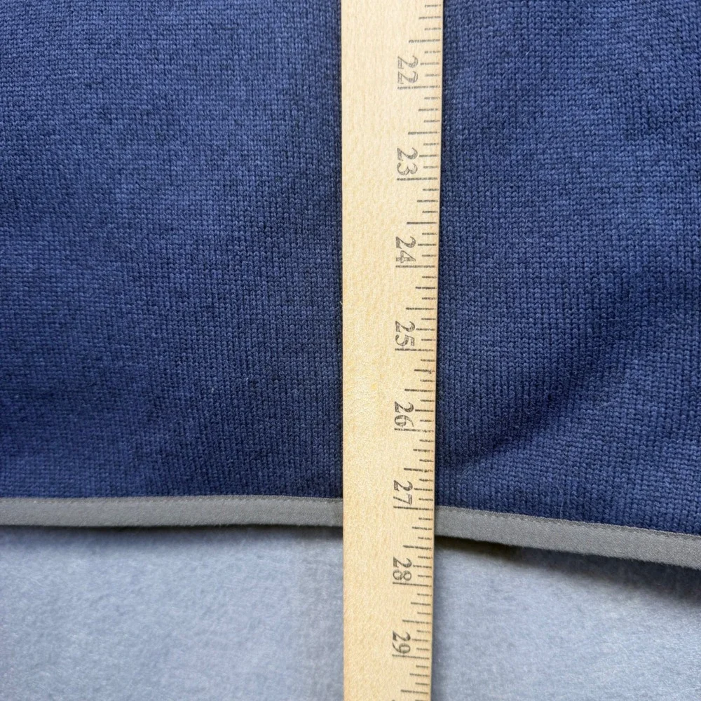 LL‎ Bean Mens XL Sweater Fleece Pullover Blue Snap Mock Neck 298050 Regular Fit